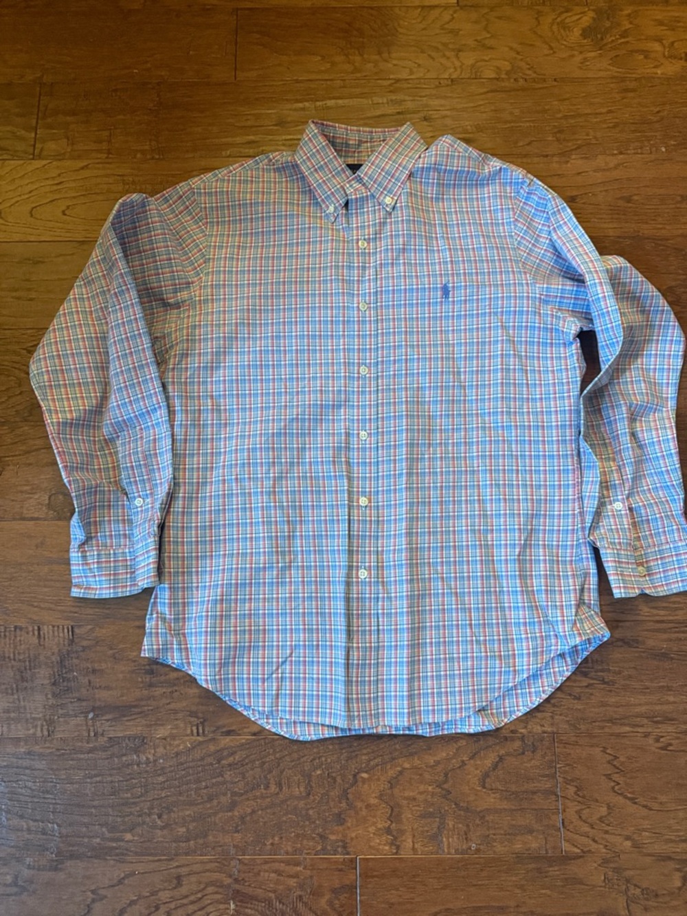 Polo by Ralph Lauren Blue & Pink Plaid Button-Down Shirt